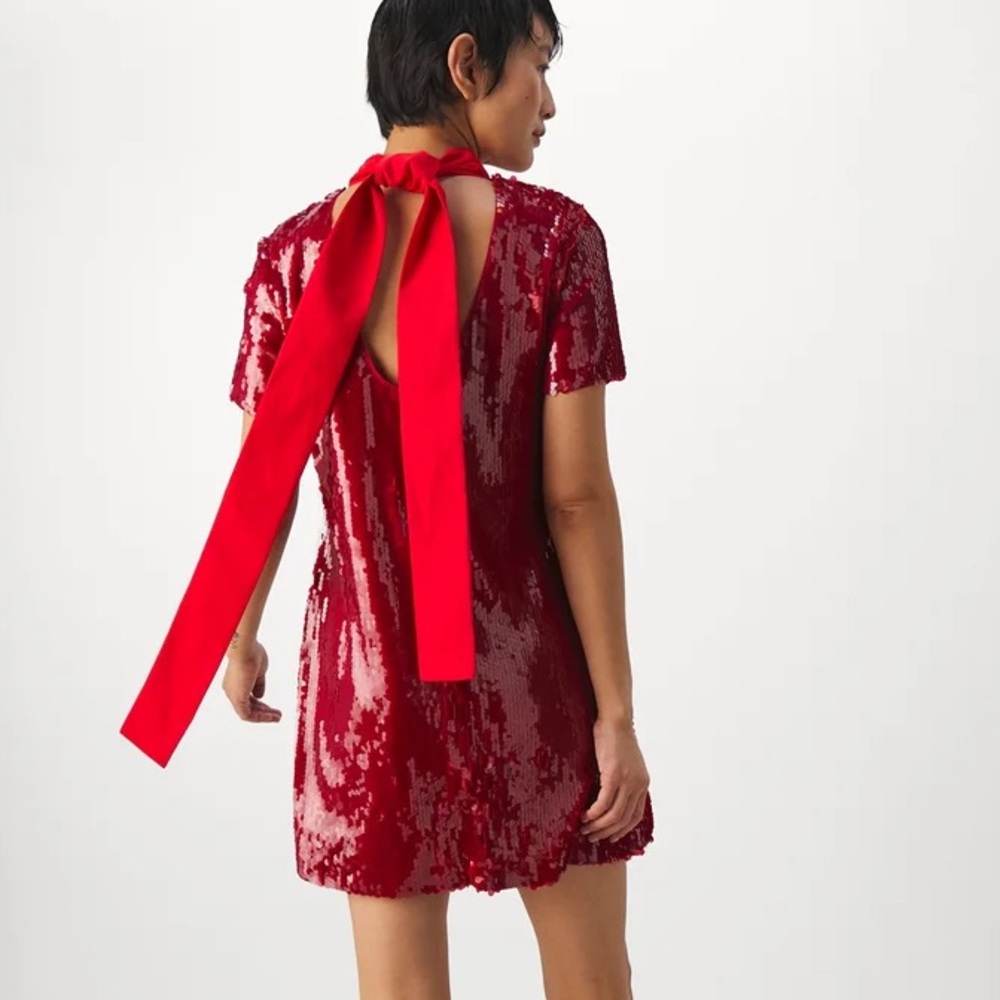 STAUD MINI ILANA DRESS | POINSETTIA SEQUINS - Picture 7 of 7